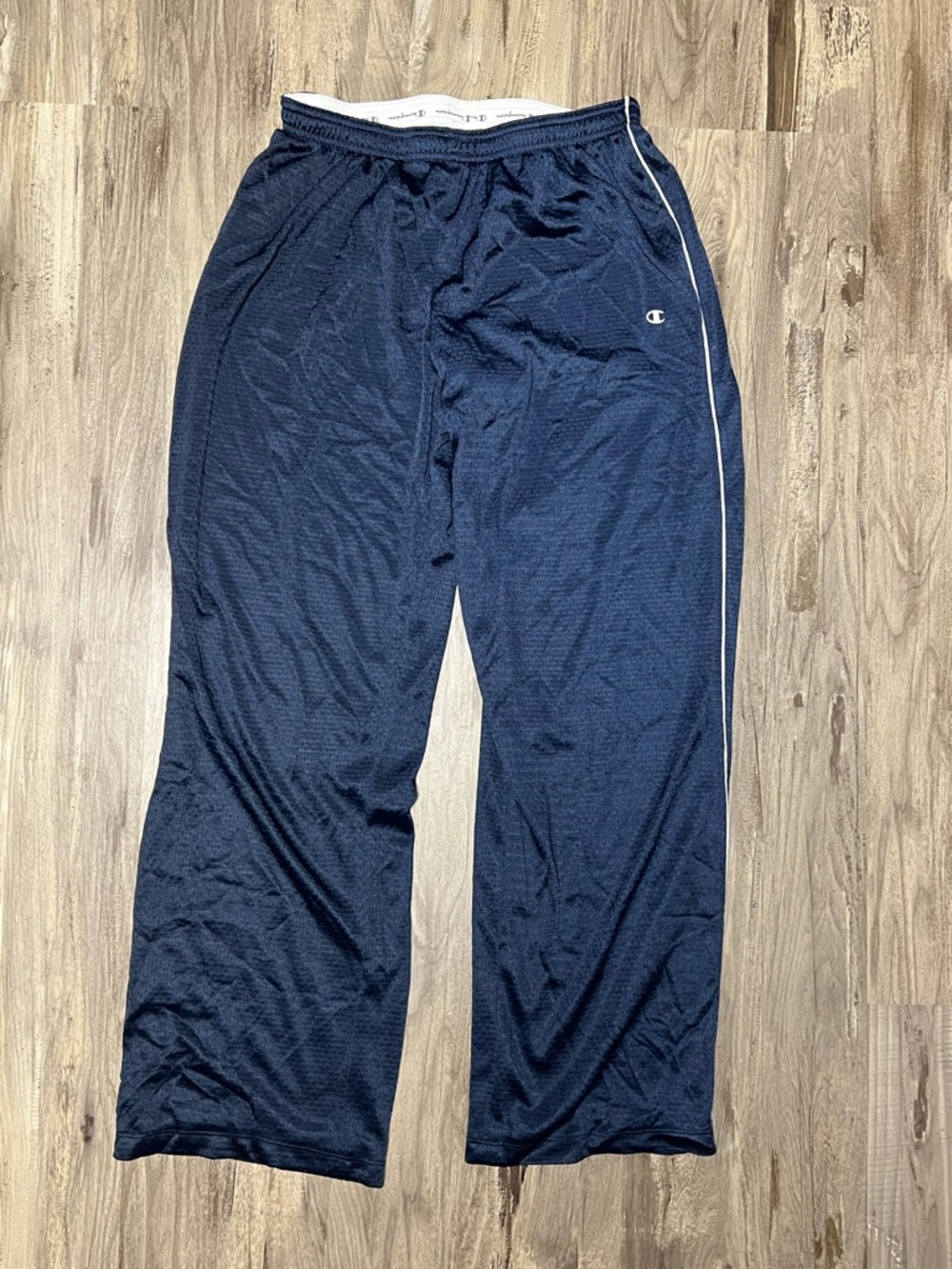 Champion Navy Track Pants with White Piping Detail